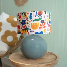 ValueLights Bosco Eucalyptus Teal Globe Ceramic Table Lamp with Jungle Lamp Shade - thumbnail 3