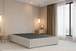 "Chester & Oakley Ravello Plush Divan 2 Drawers Right Side 12""Footboard 26""Headboard in Cream - Size: Small Single" - thumbnail 5