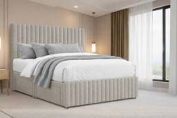 "Chester & Oakley Ravello Plush Divan 2 Drawers Right Side 12""Footboard 26""Headboard in Cream - Size: Small Single" - thumbnail 3