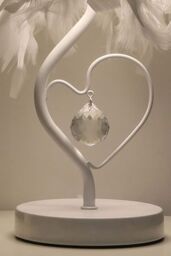 Living and Home Modern Feather Design Bedside Table Lamp in White - thumbnail 5