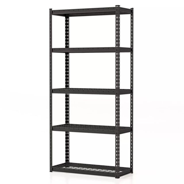 5-Tier Garage Storage Shelves Adjustable Heavy Duty Metal Storage Shelving Unit 40 x 91 x 183 cm