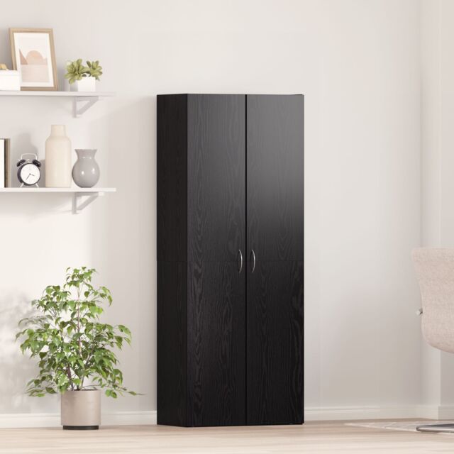 Berkfield Home Highboard Black Oak - 60 x 32 x 153 cm - Engineered wood - image 1