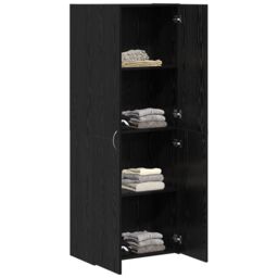 Berkfield Home Highboard Black Oak - 60 x 32 x 153 cm - Engineered wood - thumbnail 3