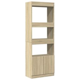 Berkfield Home Highboard¬†Sonoma Oak 63x33x180 cm Engineered Wood in Brown - Size: 63 x 33 x 180 cm - thumbnail 2