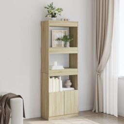 Berkfield Home Highboard¬†Sonoma Oak 63x33x180 cm Engineered Wood in Brown - Size: 63 x 33 x 180 cm