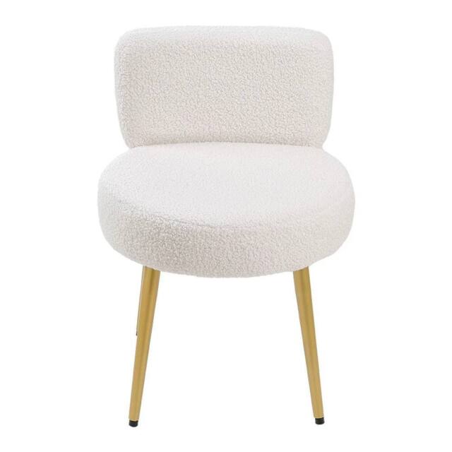 FORGEVIO Dressing Table Vanity Stool, Bedroom Makeup Chair with Backrest in White - image 1