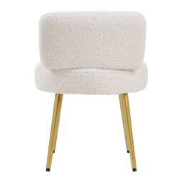 FORGEVIO Dressing Table Vanity Stool, Bedroom Makeup Chair with Backrest in White - thumbnail 5