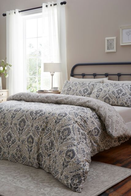 Dreams & Drapes Harriet -100% Cotton Double Duvet Cover Set in Natural - image 1