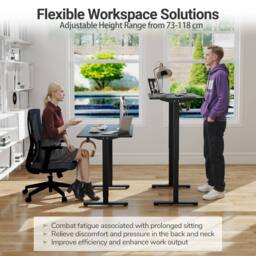 Costway Ergonomic Stand Up Desk 120x60CM Electric Standing Computer Desk in Black - Size: 120x60 cm - thumbnail 8