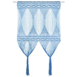Berkfield Home Macrame Curtain Blue 140x240 cm Cotton - thumbnail 2