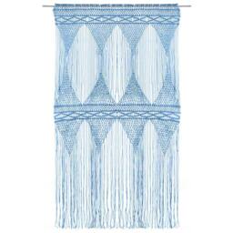 Berkfield Home Macrame Curtain Blue 140x240 cm Cotton