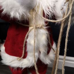 Samuel Alexander 60cm Battery Operated Red Standing Light up Santa Claus with Brown Woven Sack - thumbnail 6