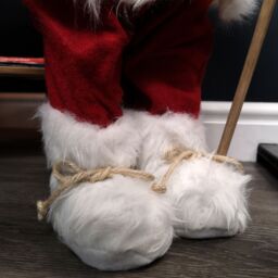 Samuel Alexander 60cm Battery Operated Red Standing Light up Santa Claus with Brown Woven Sack - thumbnail 4