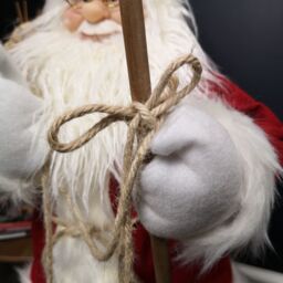 Samuel Alexander 60cm Battery Operated Red Standing Light up Santa Claus with Brown Woven Sack - thumbnail 5