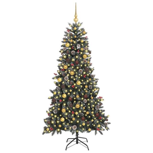 Berkfield Home Modern Artificial Christmas Tree with Stand Green 114 x 114 x 210 cm - image 1