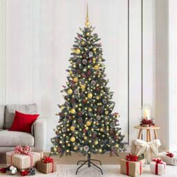 Berkfield Home Modern Artificial Christmas Tree with Stand Green 114 x 114 x 210 cm - thumbnail 2