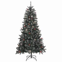 Berkfield Home Modern Artificial Christmas Tree with Stand Green 114 x 114 x 210 cm - thumbnail 5