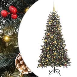 Berkfield Home Modern Artificial Christmas Tree with Stand Green 114 x 114 x 210 cm - thumbnail 3