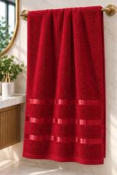 Dyzi 8 Piece Soft Towel Bale Set - Bathroom Towels in Assorted Sizes in Red - thumbnail 4