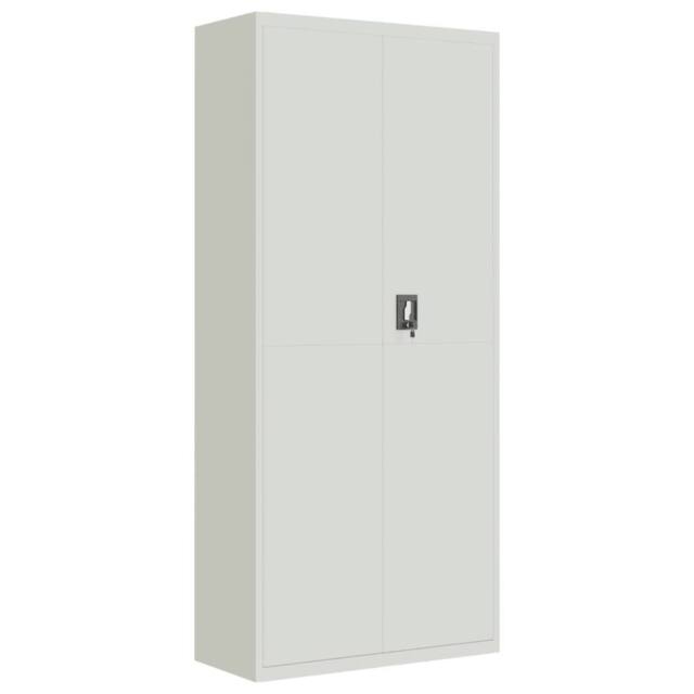 Berkfield Home File Cabinet Light Grey 90x40x200 cm Steel - Size: 90 x 40 x 200 cm - image 1
