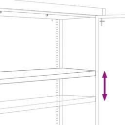 Berkfield Home File Cabinet Light Grey 90x40x200 cm Steel - Size: 90 x 40 x 200 cm - thumbnail 7