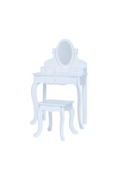 Teamson Kids Little Princess Rapunzel Wooden Kids Vanity Table Play Set, White - thumbnail 1