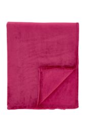Catherine Lansfield 'Raschel Velvet Touch' Blanket Throw in Bright Pink - Size: 130 cm x 170 cm - thumbnail 4