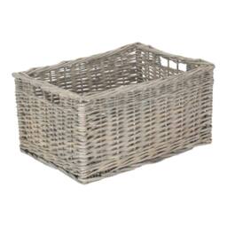 Red Hamper Grey Wash Unlined Willow Storage Baskets - Size: Medium - thumbnail 2