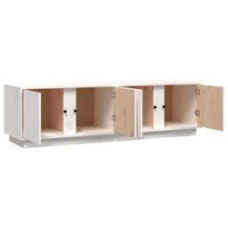 Berkfield Home TV Cabinet White 140x40x40 cm Solid Wood Pine - Size: 140 x 40 x 40 cm - thumbnail 7