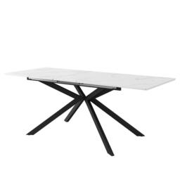 Matteo Extendable Dining Table - Black & White Marble Effect - thumbnail 9