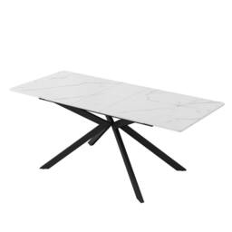Matteo Extendable Dining Table - Black & White Marble Effect - thumbnail 6