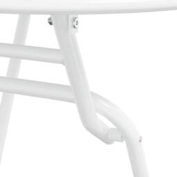 Berkfield Home 3 Piece Folding Bistro Set White Steel - thumbnail 9