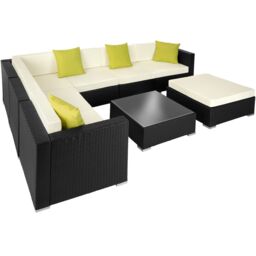 tectake Garden Furniture Set Marbella in Black - Size: 6 Person - thumbnail 1