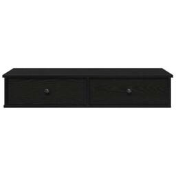 Berkfield Home Wall Shelf with Drawers Black 100x37.5x19 cm Engineered Wood - thumbnail 4