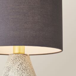 ValueLights Colin Grey Drum Shade Grey Speckled Hand Finished Ceramic Table Lamp with Bulb in Natural - thumbnail 4