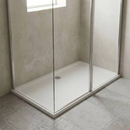 Balterley Slip Resistant Rectangular White Stone Resin Shower Tray, 1700x800mm - thumbnail 4