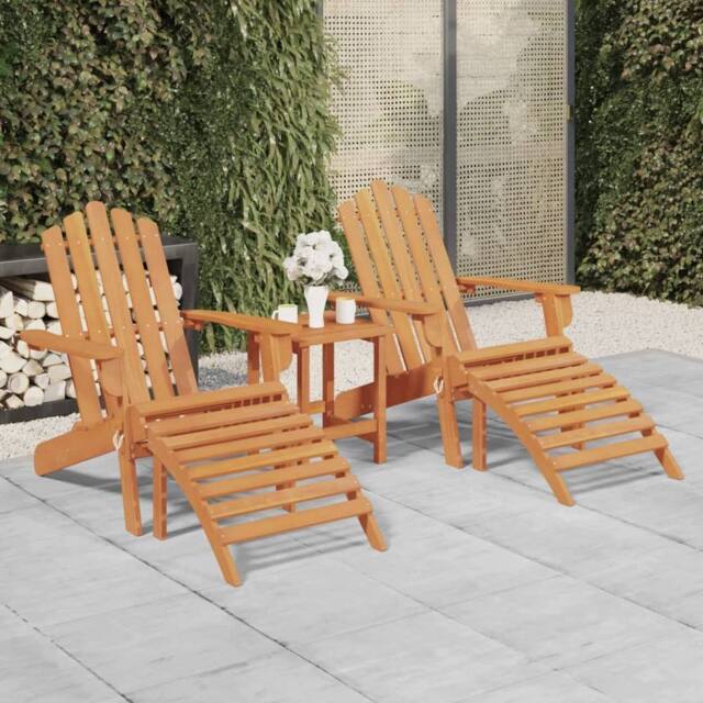 Berkfield Home Garden Adirondack Chairs with Footrests 2 pcs Solid Wood Acacia in Brown - image 1
