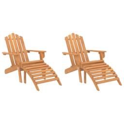 Berkfield Home Garden Adirondack Chairs with Footrests 2 pcs Solid Wood Acacia in Brown - thumbnail 2