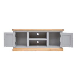 Cabinet Bits Bomporto Light Grey 2 Door TV Cabinet Wood Knob - thumbnail 4