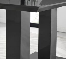 FurnitureboxUK Imperia 150cm 6-Seater Modern High Gloss Pillared Dining Table in Black - thumbnail 4