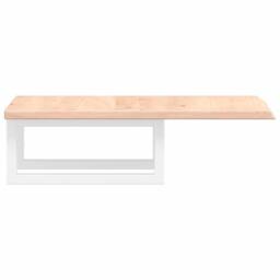 Berkfield Home Basin Shelf Wall Mounted Steel & Solid Wood Oak in Brown - thumbnail 5