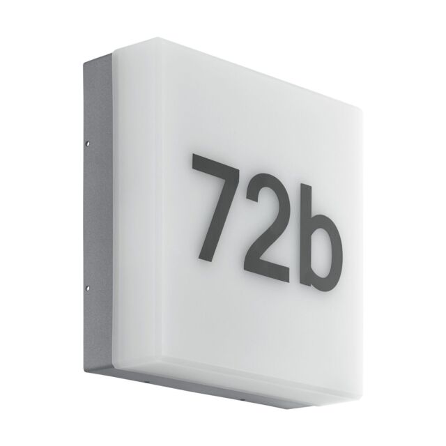 Loops IP44 Outdoor Wall Light Anthracite House Number 8.2W Built in LED Porch Lamp - image 1