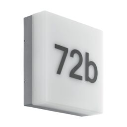 Loops IP44 Outdoor Wall Light Anthracite House Number 8.2W Built in LED Porch Lamp