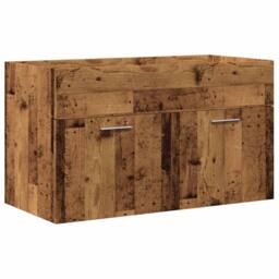 Berkfield Home Practical 2 Piece Bathroom Furniture Set Old Wood Engineered Wood in Brown - thumbnail 6