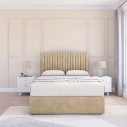 "Sloomy Manhattan Coniston Bed Set With 2 Drawers, Mattress & 26"" Headboard in Cream - Size: King" - thumbnail 2