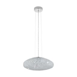 Loops Pendant Ceiling Light Colour Chrome Plated Shade Clear Crystal Bulb E27 3x60W - thumbnail 1
