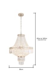 BHS Lighting Chloey Chandelier in Silver - thumbnail 5