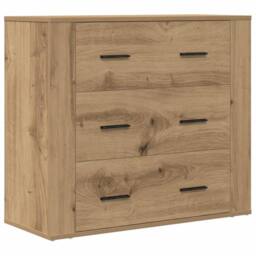 Berkfield Home Sideboard Artisan Oak 80x33x70 cm Engineered Wood in Brown - Size: 80 x 33 x 70 cm - thumbnail 3