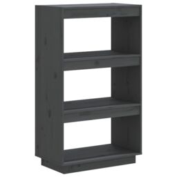 Berkfield Home Book Cabinet/Room Divider Grey 60x35x103 cm Solid Wood Pine - Size: 60 x 35 x 103 cm - thumbnail 2