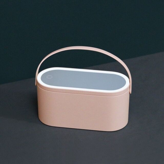 Leaper Creative Organizer Cosmetic Mirror Portable Handheld Makeup Case in Pink - image 1
